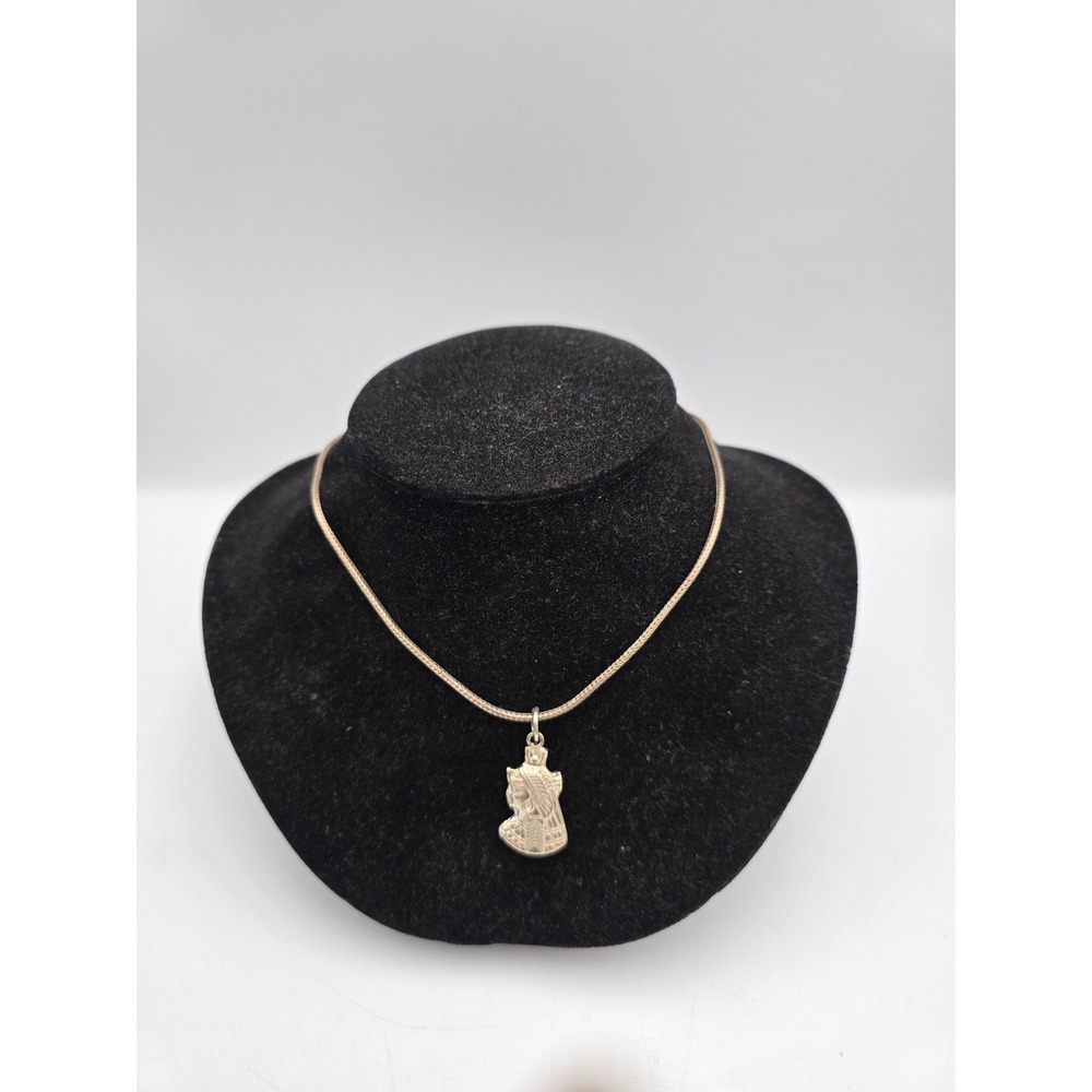 Nefertiti Pendant Necklace Women OS Silver tone‎ Good Egyptian Revival Wheat